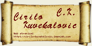 Ćirilo Kuvekalović vizit kartica